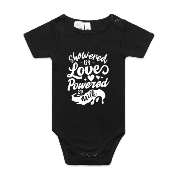 Showered By Love, Powered By Milk Bodysuit. - Mini-Me One-Piece Thumbnail