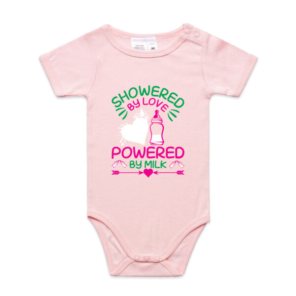 Showered By Love Powered By Milk. - Mini-Me One-Piece Thumbnail