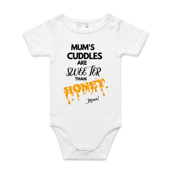 Mum's Cuddles Are Sweeter Than Honey. - AS Colour Organic Infant Mini-Me One-Piece Thumbnail