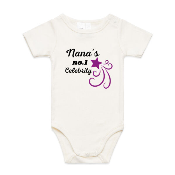 Nana's No.1 Celebrity. - AS Colour Organic Infant Mini-Me One-Piece Thumbnail