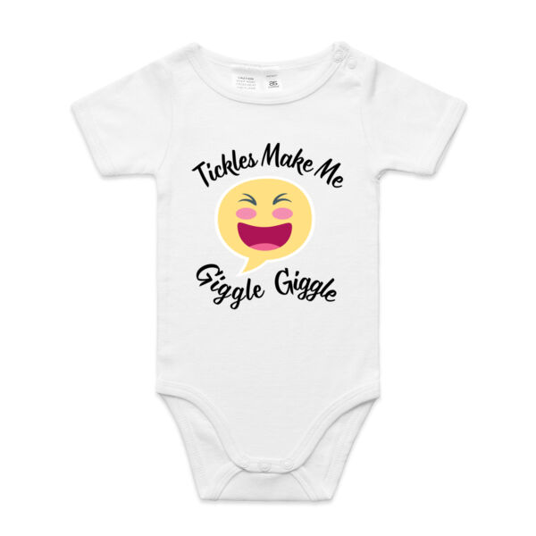 Tickles Make Me Giggle. - AS Colour Organic Infant Mini-Me One-Piece Thumbnail